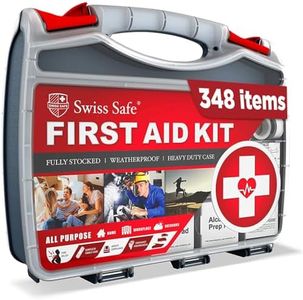 Swiss Safe 2-in-1 First Aid Kit for Car, Travel & Home, Businesses - Bonus Mini Kit for Medical Emergency Aid, Survival, Camping - FSA & HSA Eligible - 348 Piece, 1 Pk - Red - Large Hardcase