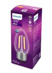 PHILIPS 4-watt Filament Candle LED Bulb | Clear Candle Bulb for Home & Decoration | Bulb Base: E27, Warm White | Pack of 1