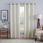 Eclipse Kylie Absolute Zero Blackout Noise Reducing Grommet Lined Window Curtains for Living Room (2 Panels), 37 in x 84 in, Ivory