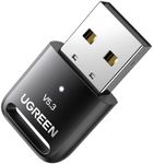 UGREEN V5.3 USB Bluetooth Adapter for PC Laptop, Plug and Play Bluetooth Dongle for Windows 11, 10, 8.1, Compatible with Game Controller, Headset, Phone, Keyboard, Mouse, Tablet