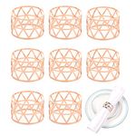 LdawyDE Napkin Rings, Diamond Hollow Out Napkin Ring Holder,8 Pcs Metal Napkin Rings Table Napkin Holders for Wedding Party Dinner Table Hotel Decoration(Rose Gold)