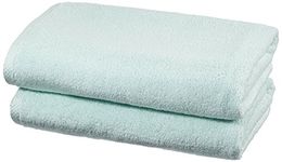 Amazon Basics Quick Dry Towel Set, 2 Bath - Ice Blue