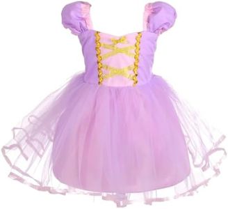 Dressy Daisy Princess Tulle Dress Fancy Party Costume Halloween Birthday Outfit for Baby Girls Size 1, Purple 109