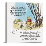 Classic Winnie the Pooh Wall Art Decor If Ever There Is A Tomorrow Quote Canvas Painting Pictures Framed Print Sign Artwork Ready to Hang for Home Nursery (8x8 Inch)