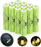 Lightalent Ni-MH AAA Rechargeable Batteries, Triple A High Capacity 1.2V Pre-Charged for Garden Landscaping Outdoor Solar Lights, String Lights, Pathway Lights (AAA-600mAh-12pack)