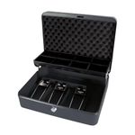 Cathedral Products | "The Ultimate Cash Box" with Foam Lining and Cantilever Coin Tray - Black