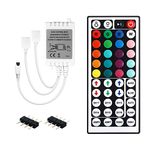 ruimeimei Dual Outputs 44 Keys LED Lights Remote Control 4 Pin 2 Ports RGB Controler Box Wireless IR Remote Controller for 3528 5050 LED Light Strip