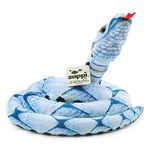 Zappi Co Kids Stuffed Realistic Lifelike Plush Snake Toy - Part of Safari Animals Collection, Perfect for Kids (180 cm Length)(Blue Beauty Snake)