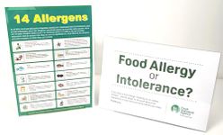 2024 Safer Food Better Business 2 x A4 Laminated Signs - 14 Food Allergens and NEW Food Allergy or Intolerance?