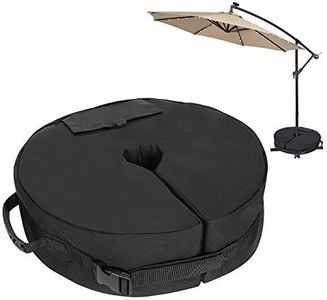 Brislut 18" Round Umbrella Base Weight Bag with Durable Side Handle - Up to 85 lbs Detachable Waterproof Sandbags for Outdoor Patio,Beach, Garden (Black), Black, One Size