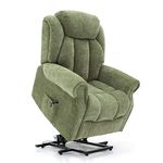 Elite Care Hainworth fabric Dual motor riser recliner electric chair with heat and massage - Choice of Colours (Green)