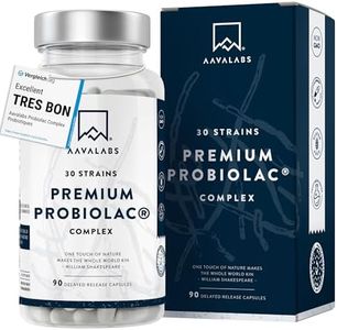 Probiotique Flore Intestinale 120MilliardsUFC 30Souches [Lactobacillus Gasseri Lactobacillus Rhamnosus]+ Zinc Ferments Lactiques Probiotiques Flore Intestinale et Prébiotique (Inuline) - 90 Gélules