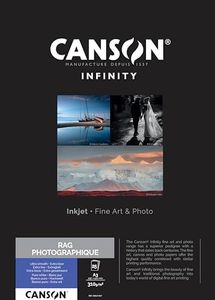 Canson Infinity Rag Photographique 310gsm,White Matte Inkjet Paper, A3, Box of 25 Sheets