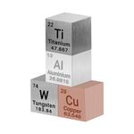 Himrsbuy Element Cube - Set of 4 Metal Density Cubest Include Aluminum Titanium Copper Tungsten