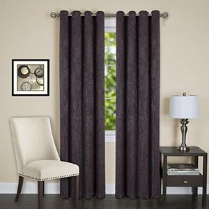 Achim Home Furnishings Jensen Grommet Window Curtain Panel, 52 by 63", Chocolate