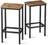 ODK Bar Stools Set of 2, Counter Height Stools, 25.6" Stools for Kitchen with Footrest, Industrial Footstools Vintage
