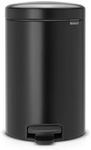 Brabantia 113741 Pedal Bin newICON 12L Waste Bin, Matt Black, 1 Piece, 3.2 Gallon