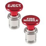 12V Eject Fire Missile Button 2 PACK,Universal Car Cigarette Lighter Cover Accessories Car Cigarette Lighter Plug Fits Most Vehicles (Red Aluminum Style)