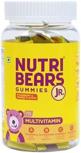 NutriBears Kids Multivitamin Gummies with Vitamins A, C, B, D, and Zinc, 30 Gummy Chewable Bears, Strawberry and Orange Flavour, Supports Daily Wellness and Immune System Support
