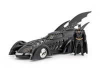 Jada Toys DC Comics 1995 Forever: Batmobile with Batman Metals Die-Cast Collectible Toy Vehicle with Figure (2 Piece), Matte Black, 1:24 Scale