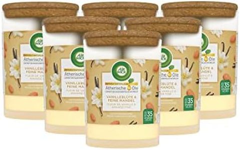 Air Wick Lot de 6 bougies d'ambiance parfumées en verre Motif fleur de vanille et amande fine 185 g