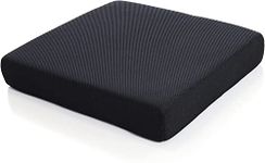 9villa Orthopedic Memory Foam Seat Cushion – Perfect for Office Chair and Wheelchair Seat Pads for Office, Car, Home, Floor Helps in Back Pain Relief with Mesh Cover (18"x18"x3" Inch)