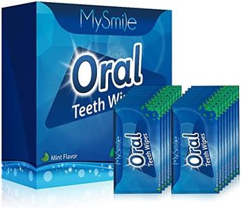 MySmile 100pcs Teeth Wipes Disposal Finger Brush Deep Cleaning Teeth Wipes Oral Brush Up Tooth Wipes ​for Teeth Cleaning, Mint Flavor