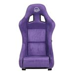 NRG Innovations NRG-FRP-303PP-PRISMA Universal Fixed Back Bucket Racing Seat with Side Mount Adapters for 6-Point Harnesses,Purple Seat Cover, Purple/Black/Gold Flakes