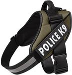 Chullbull Pet Product's Dog K9 Police Dog Buckle Harness Vest Belt with Adjustable Hook, Loop Straps and Handle. Soft Padded Easy Control Chest Neck Belt (Medium, Olive)