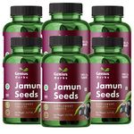 Genius Herbs Jamun Seeds Tablets 1000 mg Per Serving 500 mg of 180 No.s | Eugenia Jambolana | Supports Normal Blood Sugar | Healthy Digestion| 45 days Supply (Pack of 6)