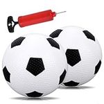 Grevosea 2 Pack Mini Soft Toddler Soccer Ball, 5.5inch Mini Soccer Ball with Air Pump Small Soccer Ball for Toddlers and Babies Black and White Baby Soccer Ball