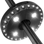 Patio Umbrella Light LATME Cordless 28 LED Night Lights 3 Lighting Mode at 220 lux Battery Operated Umbrella Pole Light for Patio Umbrellas, Outdoor Use, or Camping Tents (Black)