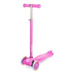 Zinc Star Three Wheel Kids Scooter | Pink, LED Light up Wheels, Height Adjustable, Non-Slip Deck, Age 3+, Boys And Girls Great Gift Idea, Ideal For Beginners