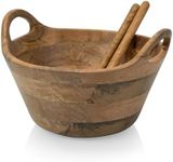 PICNIC TIME Ciotola Serving Bowl, Salad Bowl, Wooden Mixing Bowl, (Mango Wood)