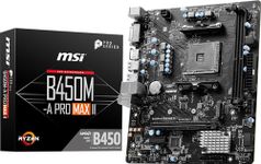 MSI B450M-A PRO MAX II Gaming Desktop Motherboard - AMD B450 Chipset - Socket AM4 - Micro ATX - Athlon, Ryzen 5 Processor Supported - 64 GB DDR4 SDRAM Maximum RAM - DIMM, UDIMM - 2 x Memory Slots - Gi