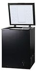 Freestanding Chest Freezer - 3.5 cu. ft. Chest Freezer, Adjustable Thermostat, Removable Basket, Accessible Defrost Drain, Perfect For Small Spaces