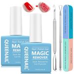 2 Pieces 15ml Gel Nail Polish Remove, Gel Nail Polish Remover For Nail Art with 2 Gel Polish Scraper & 1 Nail File, Easily & Quickly Remove Nail Polish Peel off in 3-5 minutes