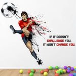 StickMe 'Football Shot - Sports - Inspirational Motivational Quotes Wall Sticker' -SM308 (Multi Colour, Vinyl - 120cm X 100 cm)