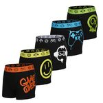 The Essentials Wardrobe Boys TEW 5 Pack Trunks - 10/11 YRS - Game Over