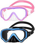 Kids Swimming Goggles 2 Pack Swim Mask with Nose Cover for Kids Youth 3-15, Anti-Shattered Lens UV Protection No-leak