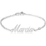 SISGEM Custom Name Bracelet, Personalised Any Name Nameplate Link Anklet with Birthstone, for Her Women Ladies Girl