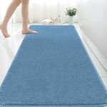 Rururug Extra Large Bath Mat 150x60 cm Microfiber Bath Mats for Bathroom Absorbent Bathroom Rug Non-slip Anti Mould Bathroom Mat, Machine Washable Rugs for Bedroom Bathroom, Dusk Blue Bath Mat