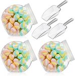 Umigy 2 Sets Plastic Candy Jar with Lid for Candy Buffet with Mini Acrylic Plastic Kitchen Scoop 42 oz Clear Candy Container Plastic Cookie Jar for Kitchen Counter Decorative Plastic Jar with Lid