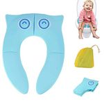 INOVERA (LABEL) Plastic Inovera Portable Baby Toilet Seat Foldable Western Kids Potty Trainer Cover For 0.5 To 5 Years Child Toddler Boys Girls Travel (Blue)