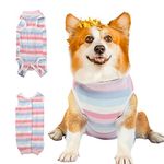 Dog Recovery Suit for Dogs and Cats,Male Female Anti Licking Dog Onesies,Abdominal Wounds Protector Cone E-Collar Alternative Pet Vest for Puppies Onesies After Surgery,Prevent Licking,Biting L (Pink)