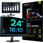 24 Inch Computer Privacy Screen Filter - 16:10 Aspect Ratio - for Widescreen Computer Monitor - Anti-Glare - Anti-Scratch Protector Film for data confidentiality - PLEASE MEASURE CAREFULLY!