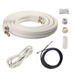 Wostore 16 Ft. Line Set 1/4&3/8 Inch 3/8" PE for Mini Split Air Conditioner Insulated Coil Copper Pipes HVAC with Fittings