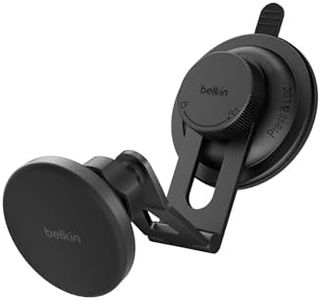 Belkin Wireless Car Charger, Magnetic Wireless Phone Mount for Electric Vehicles w/ 1M USB C Cable, Qi2 MagSafe Compatible Fast Charging for iPhone 17, Galaxy S25, Pixel 10, & More - Black
