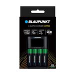 Blaupunkt Advanced USB charger for 1-4 AA/AAA Rechargeable Batteries, with LCD, 1h charging time, 4 Blaupunkt AA Batteries Included (2000 mAh)