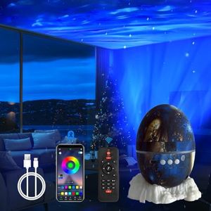 Gaoxun Galaxy Projector, Dinosaur Egg Star Projector Galaxy Light with Remote Control, Night Light with Music Bluetooth Player, Timer, Mood Lights for Baby Adults Party Home Decor (Blue)